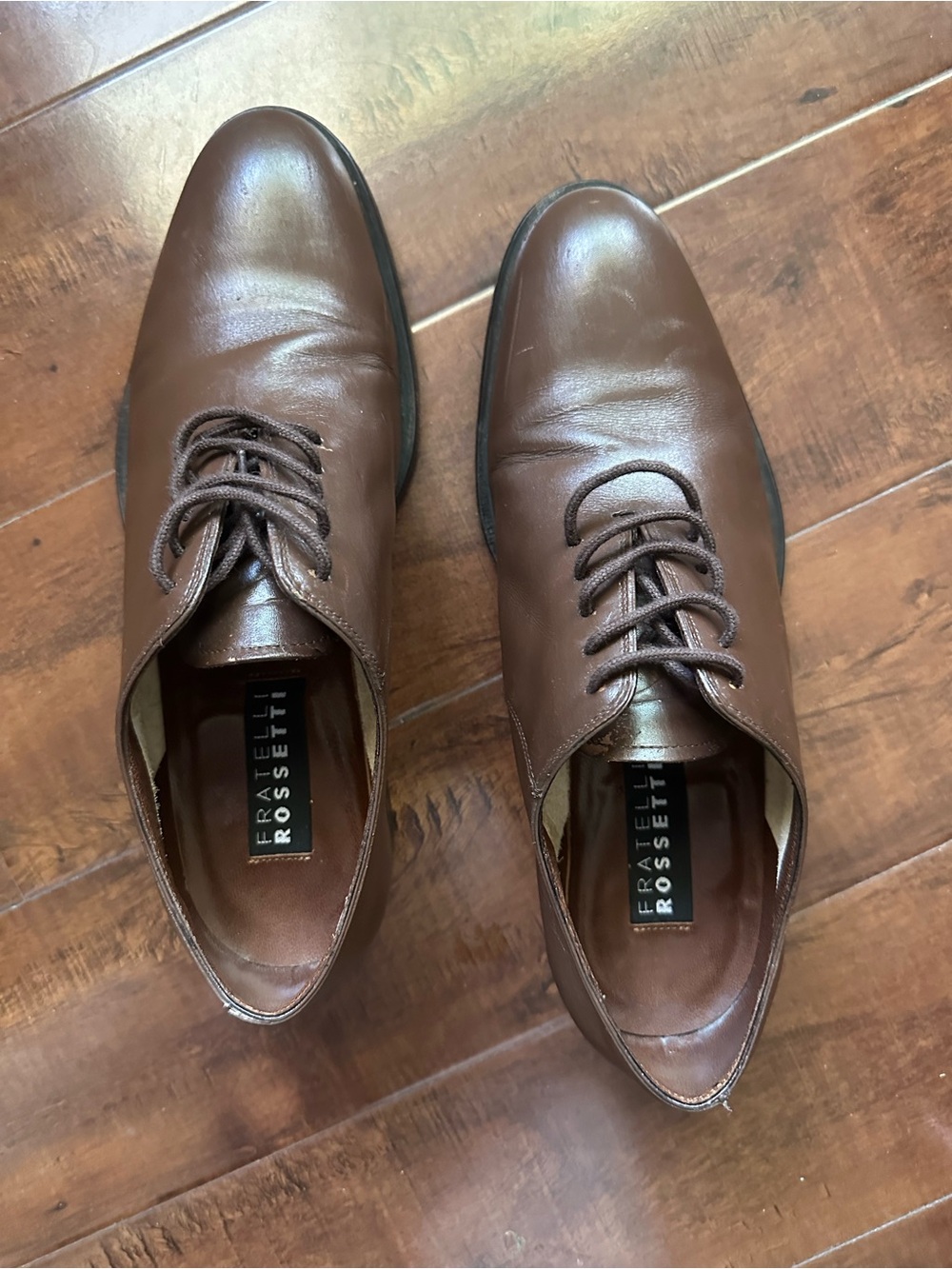 Fratelli Rossetti Brown Leather Derby whole cut Dress Shoes